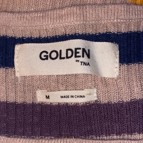 Golden by TNA (Aritzia) Linen Blend Striped Knit Tank Top Size M - Picture 5 of 7